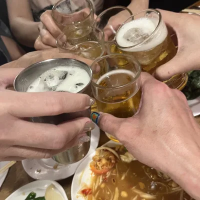 まぁビールばっかりよく飲む