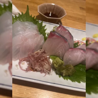 キジハタとしまあじの刺身